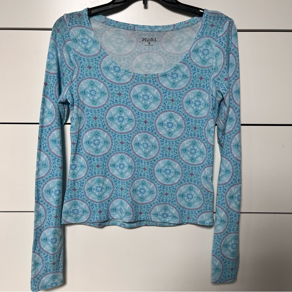 Blue Patterned Women's Top